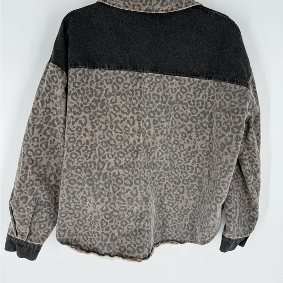 HYFVE Black and Gray Leopard Jean Jacket - Picture 2 of 4